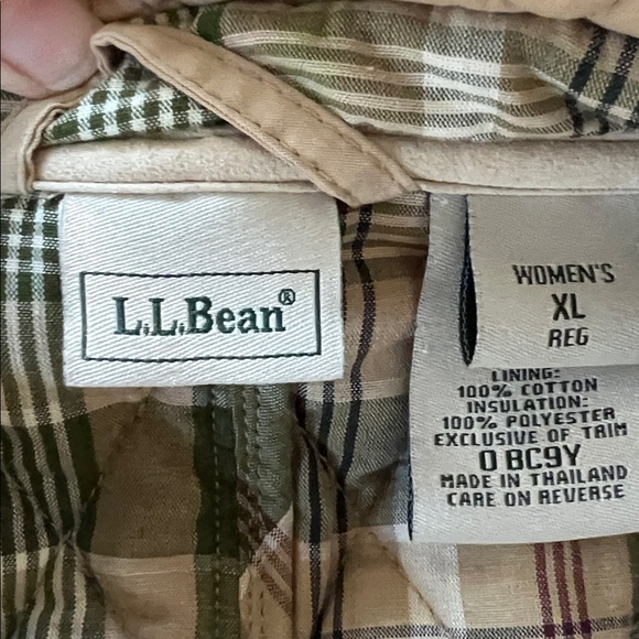 L.L.Bean Barn Quilted Jacket Tan Brown XL - Picture 6 of 6